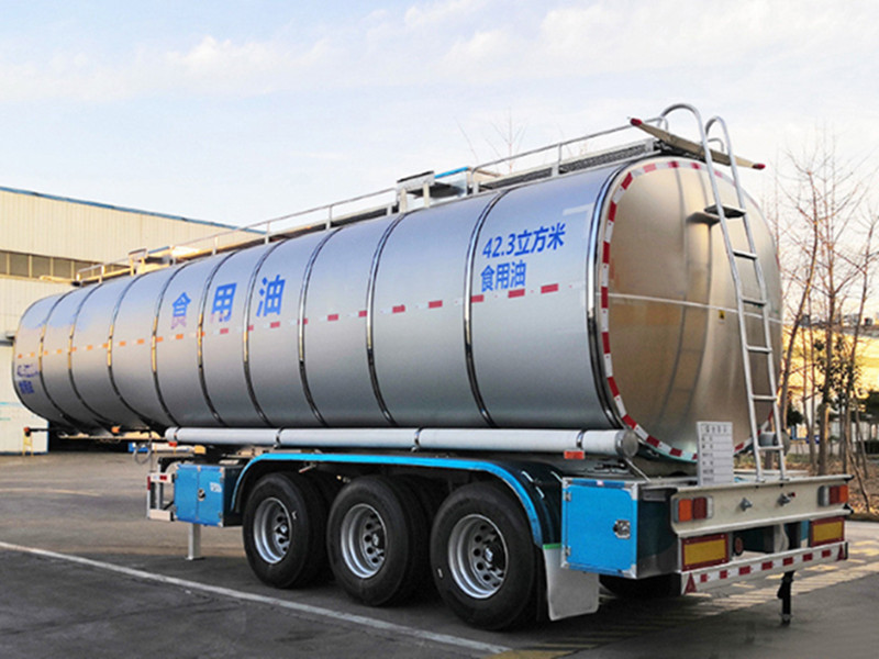 Stainless steel edible oil tanker semi trailer