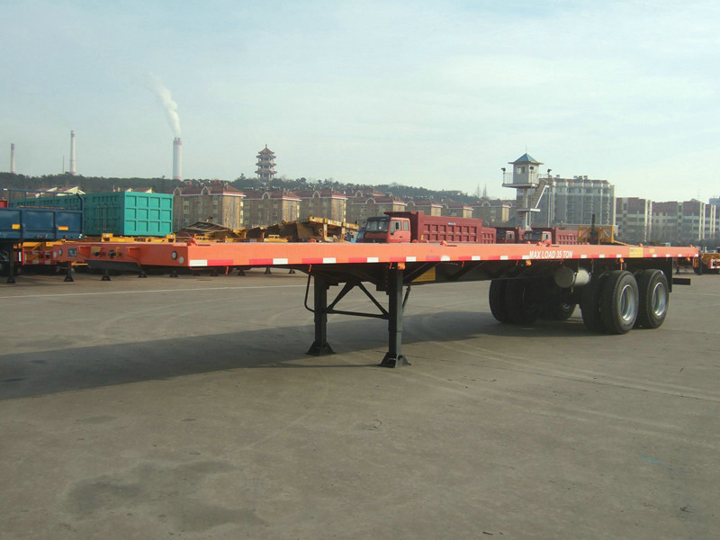 2 axle 30 ton flatbed container semi trailer